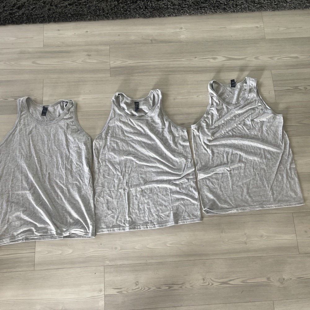 NWOT - Lot Of 3 Mens Gray Tank Top - Size M